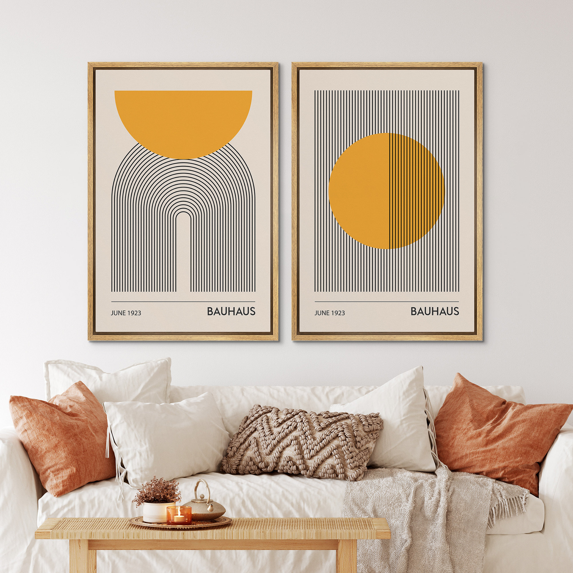 IDEA4WALL Mid Century Modern Boho Bauhaus Solar Sun Abstract
